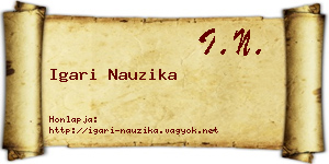 Igari Nauzika névjegykártya